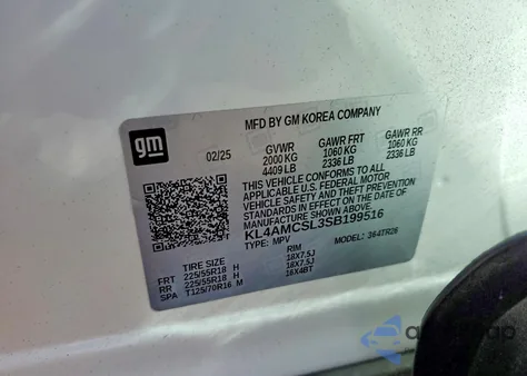 2025 Buick Encore Gx Preferred z USA, uszkodzony, nr VIN KL4AMCSL3SB199516